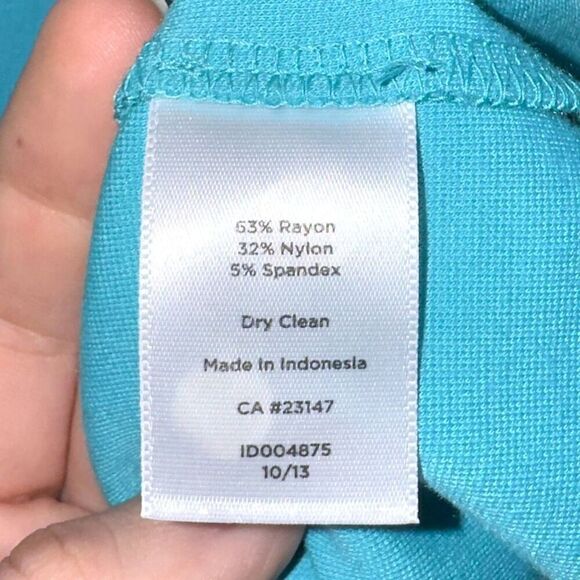 NWT Talbots Teal Blue L/S V-Neck Sun Dress Sz 8 - Picture 7 of 8